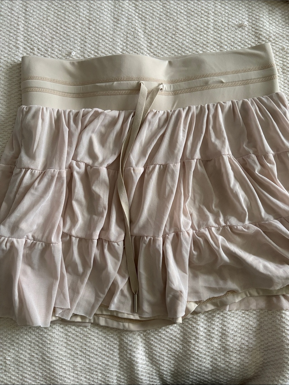 Tiered Ruffle Mini Skirt/Skorts in Nude